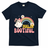 Feeling Bootiful Cute Retro Ghost Halloween T-Shirt - Navy Blue