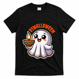 Fun Boo Ghost Lantern Diwali Deepavali Halloween Diwalloween T-Shirt - Black