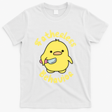 Fatherless Behavior Knife Duck Cute Design Cool Gift T-Shirt - White
