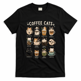 Funny Coffee Cats Cute Cat Themed Beverage T-Shirt - Black
