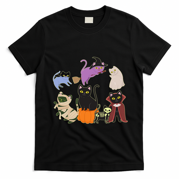 Funny Cute Halloween Costume Cats Kitties T-Shirt - Black
