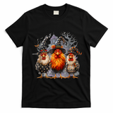 Funny Chicken Halloween Costume Spooky Season Chickens Witch T-Shirt - Black