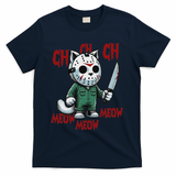 Funny Cat Horror Movies Cute Halloween For Cat Kitty Lovers T-Shirt - Navy