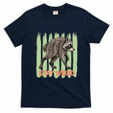 Funny Cute Jimothy The Raccoon Stay Weird T-Shirt - Navy Blue