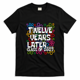 Funny Class Of 2027 Senior Twelve Years Later Back To School T-Shirt - Black