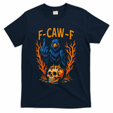 F-Caw-F Funny Crow Skeleton Skull Meme T-Shirt - Navy