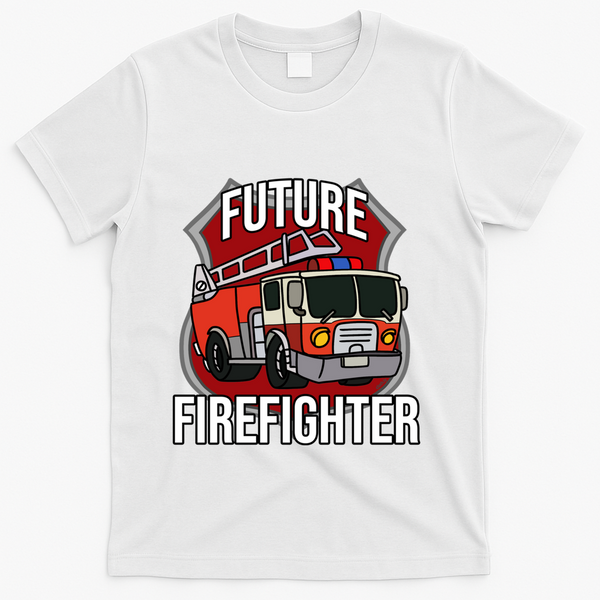 Future Firefighter Fire Fire Truck Car Gift T-Shirt - White
