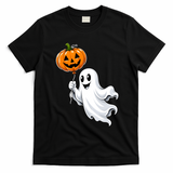 Flying Ghost Pumpkin Jack O Lantern Balloon Funny Cute Halloween T-Shirt - Black