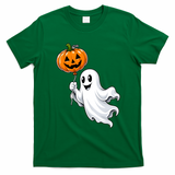 Flying Ghost Pumpkin Jack O Lantern Balloon Funny Cute Halloween T-Shirt - Irish Green