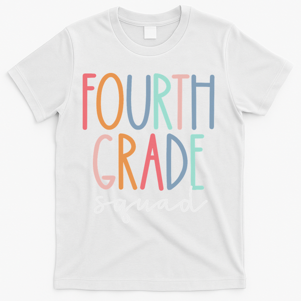 Fourth Grade Squad 4th Teacher Crew Back To School Team T-Shirt - White
