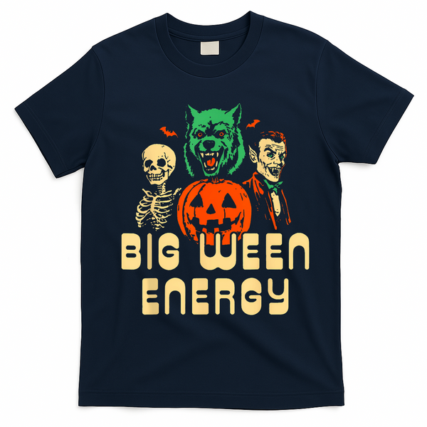 Funny Halloween Big Ween Energy T-Shirt - Navy Blue