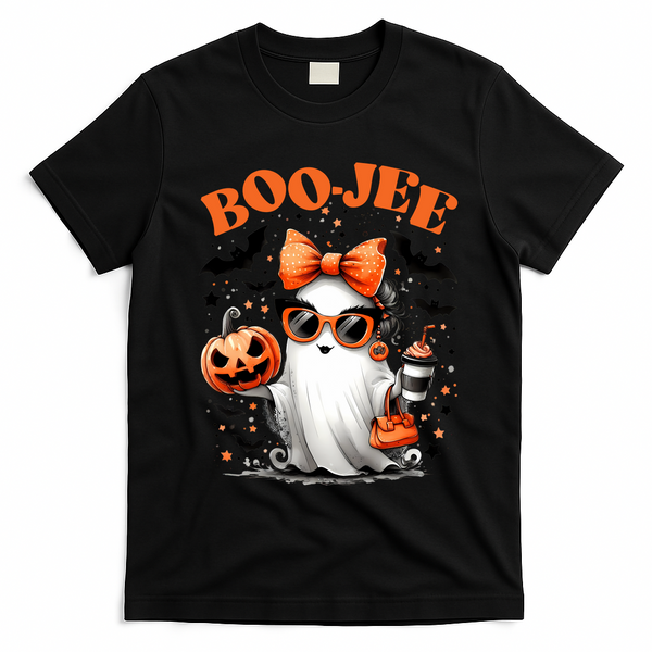 Funny Halloween Boojee Cute Ghost T-Shirt - Black