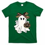 Funny Halloween Camouflage Camo Ghost Hello Hunting Season T-Shirt - Green