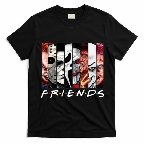 Friends Halloween Horror Squad Parody T-Shirt - Black