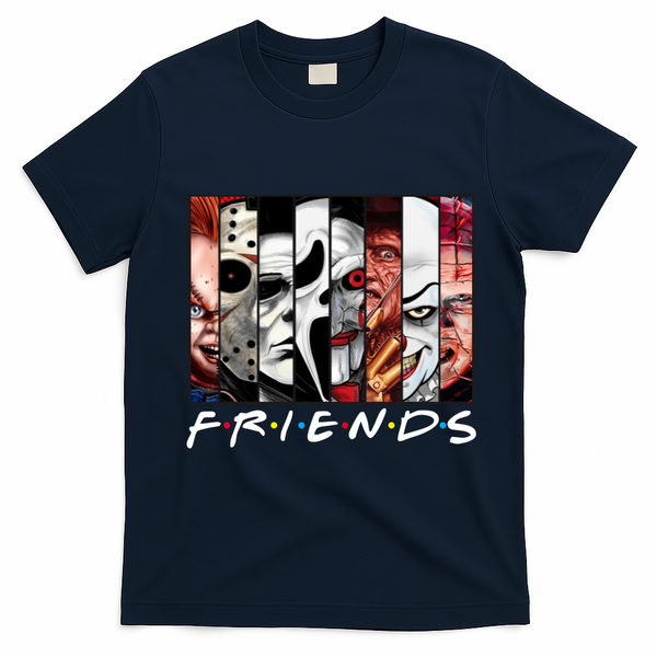 Friends Halloween Horror Squad Parody T-Shirt - Navy Blue