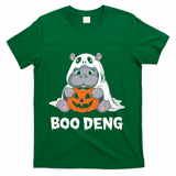 Funny Halloween Moo Deng Baby Hippo Boo Deng Ghost Costume T-Shirt - Green