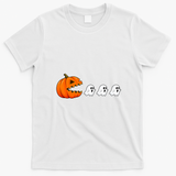 Funny Halloween Pumpkin Eating Ghost Gamer Retro Gaming T-Shirt - White