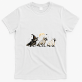 Funny Halloween Raccoons In Costumes Moon T-Shirt - White