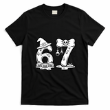 Funny Halloween Six Seven 67 Meme 6-7 T-Shirt - Black