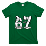 Funny Halloween Six Seven 67 Meme 6-7 T-Shirt - Irish Green