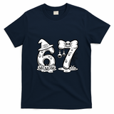 Funny Halloween Six Seven 67 Meme 6-7 T-Shirt - Navy Blue