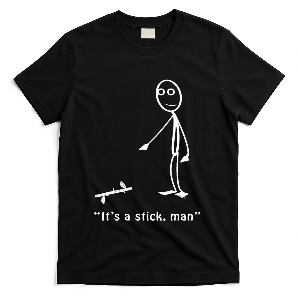 Funny ItS A Stick Man Stickman Costume Stick Figure T-Shirt - Black