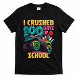 Funny I Crushed 100 Days Of School Monster Truck T-Shirt - Black