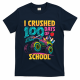 Funny I Crushed 100 Days Of School Monster Truck T-Shirt - Navy