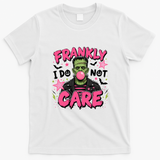 Frankly I Do Not Care Frankenstein Bubblegum Halloween T-Shirt - White