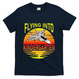 Flying Into Kindergarten Airplane Teacher Back To School T-Shirt - Navy