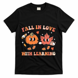 Fall In Love With Learning Autumn Cute T-Shirt - Black