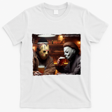 Funny Jason And Michael Halloween Drink Beer T-Shirt - White