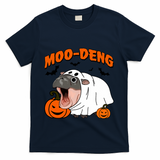 Funny Moo Deng Halloween Boo Ghost Costume Moodeng Lover T-Shirt - Navy