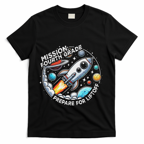 Funny Mission Fourth Grade Back To School Teachers Students T-Shirt - Black