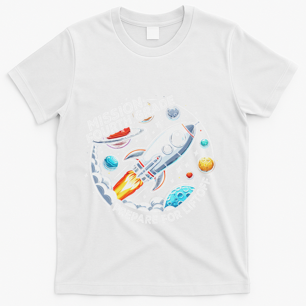 Funny Mission Fourth Grade Back To School Teachers Students T-Shirt - White