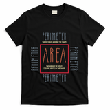 Funny Math Teacher Area Perimeter Cool Math Math Teacher T-Shirt - Black