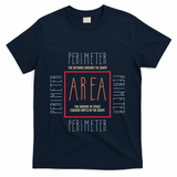 Funny Math Teacher Area Perimeter Cool Math Math Teacher T-Shirt - Navy