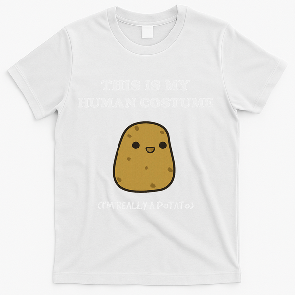Funny Potato Humour This Is My Human Costume Halloween Potato T-Shirt - White