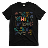 Funny Pre K Kindergarten Hi Alphabet Back To School Teachers T-Shirt - Black