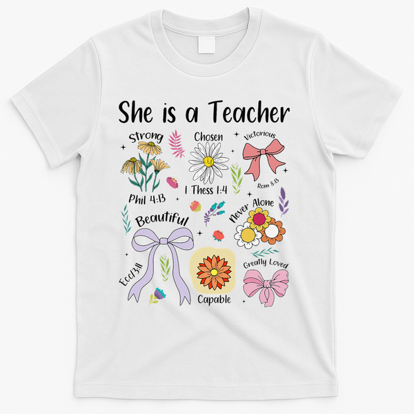 Floral Preppy Teacher Teacher Life Happy Last Day Of School T-Shirt - White