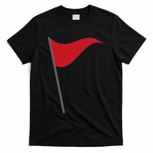 Funny Red Flag Warning Halloween Costume T-Shirt - Black