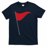 Funny Red Flag Warning Halloween Costume T-Shirt - Navy