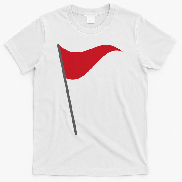 Funny Red Flag Warning Halloween Costume T-Shirt - White