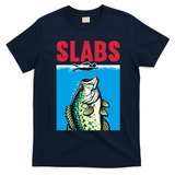 Funny Slabs Famous Shark Movie Parody Crappie Fishing T-Shirt - Navy Blue