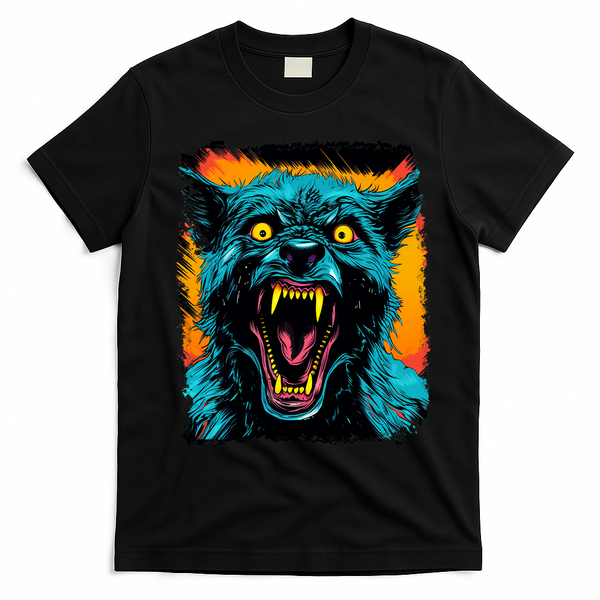 Frightnightfits Werewolf Halloween T-Shirt - Black