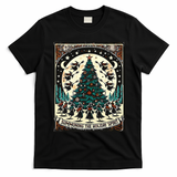 Funny Witches Summoning The Holiday Spirit Spooky Christmas T-Shirt - Black