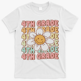 Groovy 4th Grade Back To School First Day Of Fourth Grade T-Shirt - White