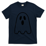 Ghost Adult Women Silly Ghost Face Costume T-Shirt - Navy