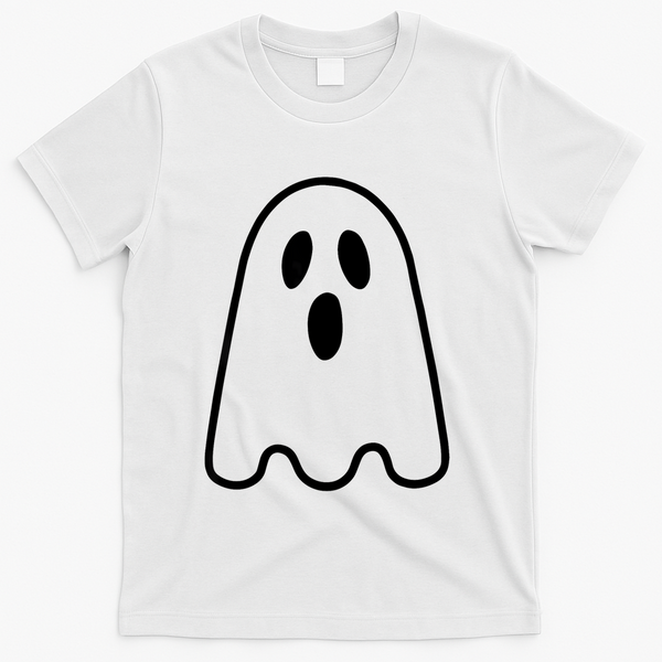 Ghost Adult Women Silly Ghost Face Costume T-Shirt - White