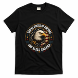 God Bless America United States of America Eagle Emblem T-Shirt - Black